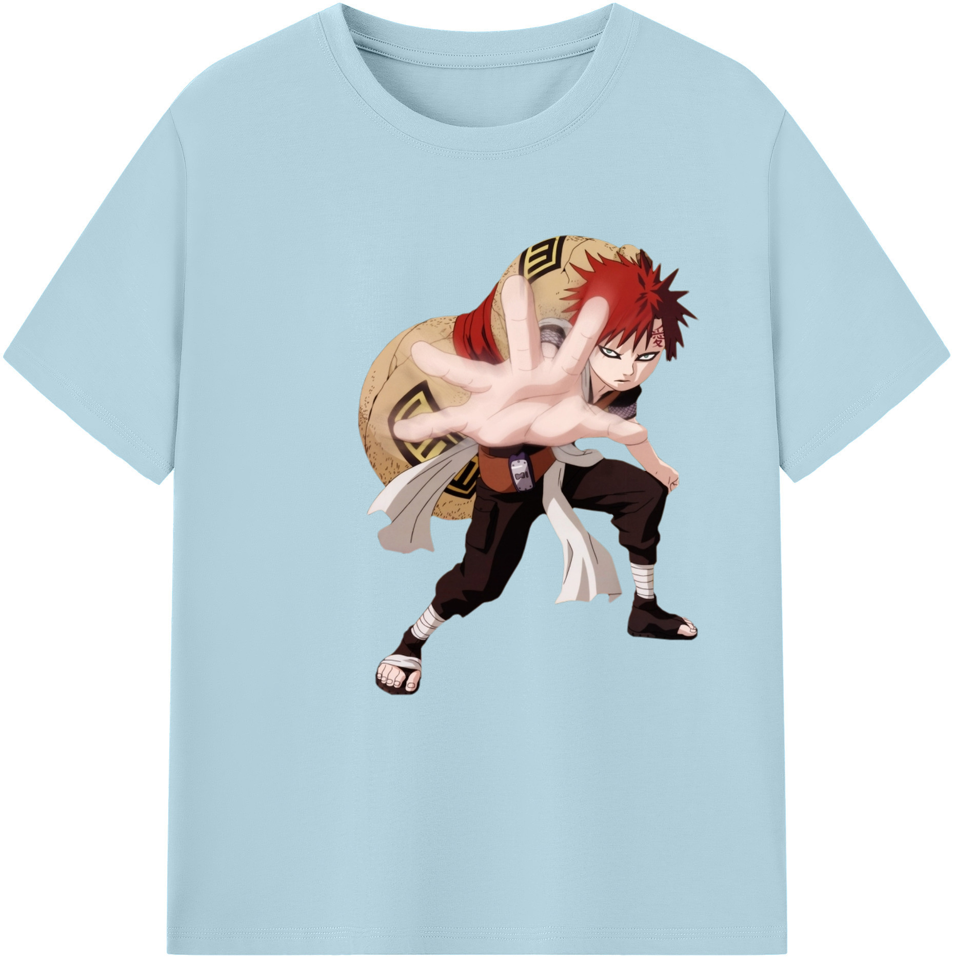 （画像用） NARUTO -ナルト- ガアラ Gaara 綿100％半袖Tシャツ（フロントプリント）